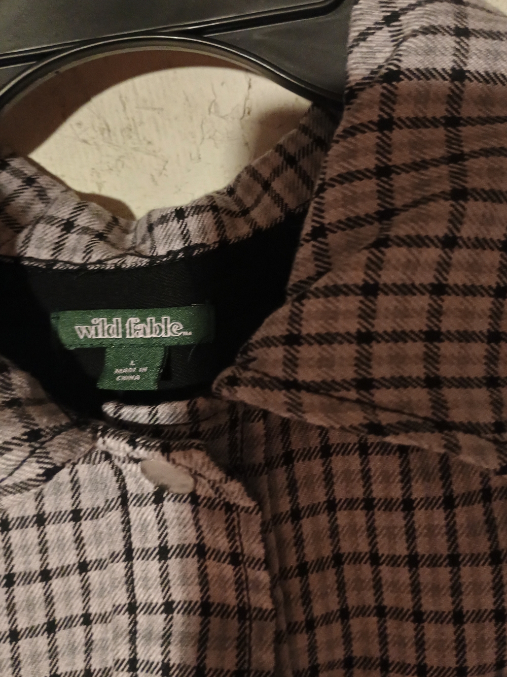 wild fable Taupe & Black Plaid Button-Up Shirt Jacket